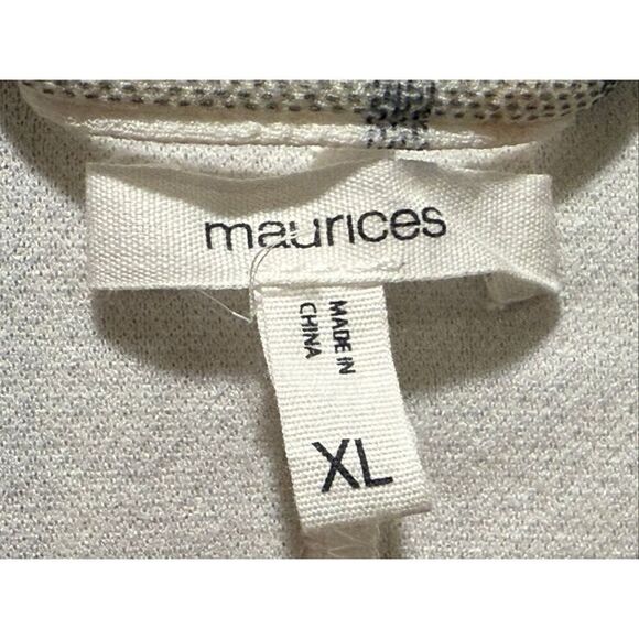 Maurices Windowpane Plaid Versa Open Front Blazer 3/4 Sleeve Size XL Stretch Off - Picture 3 of 13